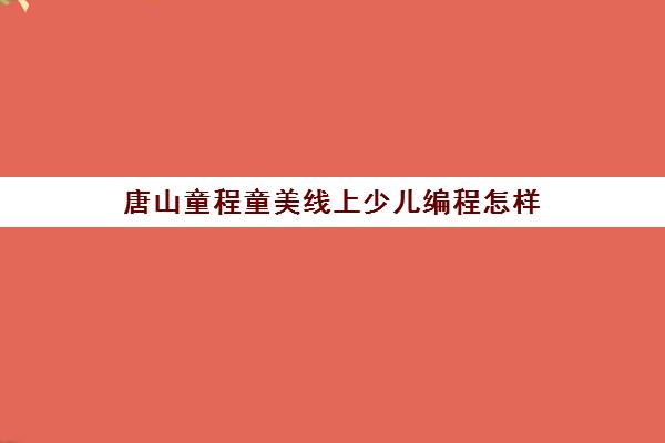 唐山童程童美线上少儿编程怎样