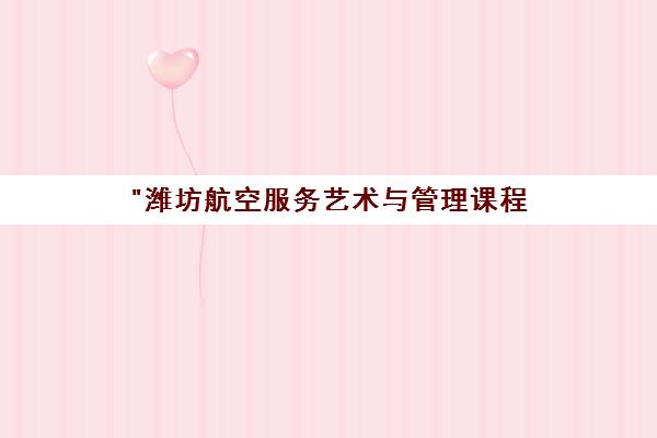 潍坊航空服务艺术与管理课程 - 专业培训助力航空事业梦想