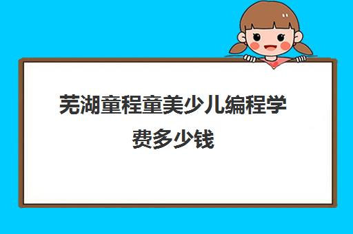 芜湖童程童美少儿编程学费多少钱
