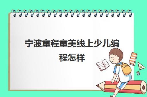 宁波童程童美线上少儿编程怎样