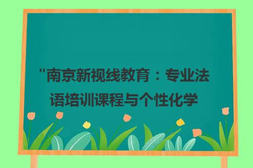 南京新视线教育：专业法语培训课程与个性化学习方案