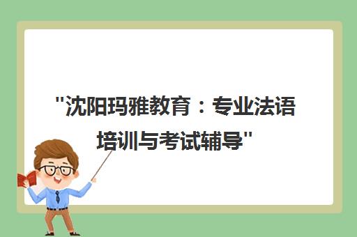 沈阳玛雅教育：专业法语培训与考试辅导