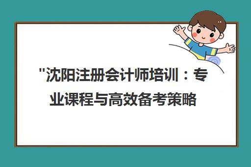 沈阳注册会计师培训：专业课程与高效备考策略