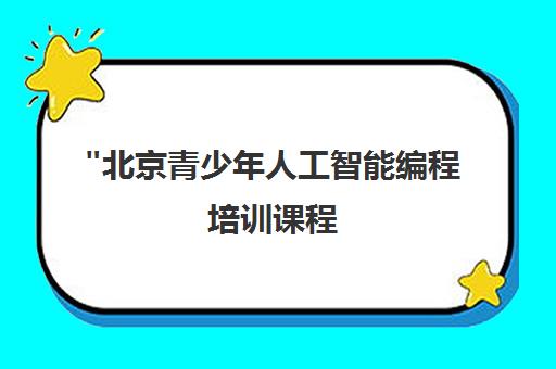 北京青少年人工智能编程培训课程 - 培养逻辑思维与创造力
