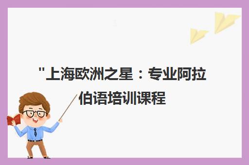 上海欧洲之星：专业阿拉伯语培训课程，探索中东文化与贸易