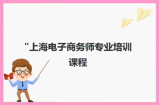 上海电子商务师专业培训课程 - 培养市场竞争力技术人才