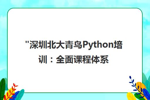 深圳北大青鸟Python培训：全面课程体系与就业服务
