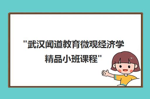 武汉闻道教育微观经济学精品小班课程