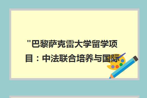 巴黎萨克雷大学留学项目：中法联合培养与国际商务课程