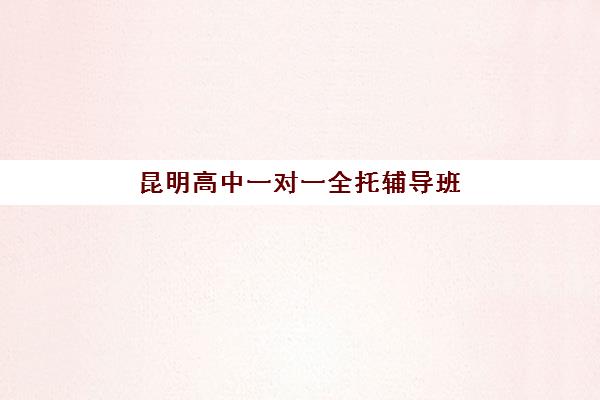 昆明高中一对一全托辅导班哪个机构好一点啊？2025年最新TOP5机构深度测评与科学选择全攻略