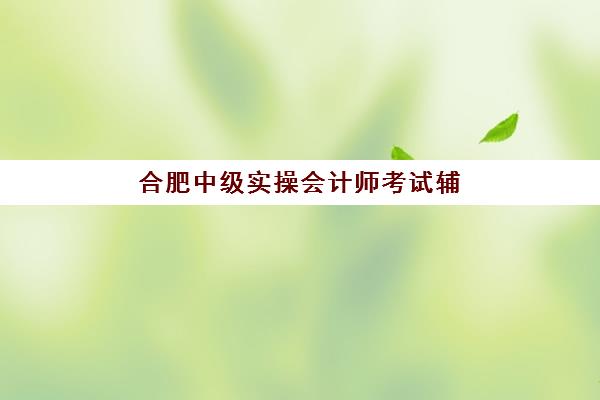 合肥中级实操会计师考试辅导课程培训机构有哪些地方？2025年最新机构分布、课程特色与择校指南全解析