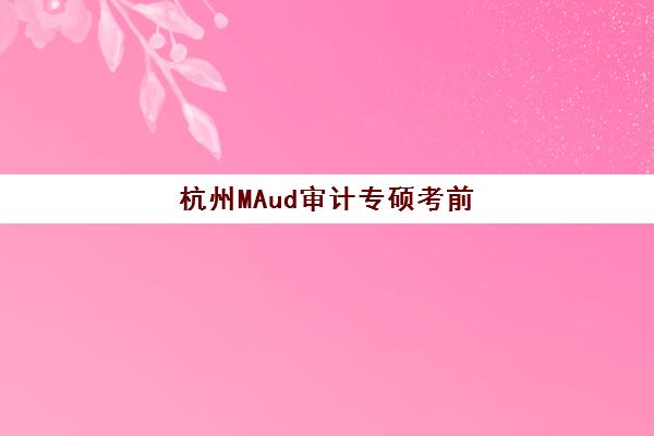杭州MAud审计专硕考前集训课程辅导机构哪家强？2025年费用明细与顶尖机构选择全攻略