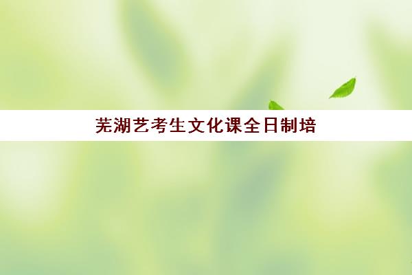 芜湖艺考生文化课全日制培训何时报名？2025年入学流程与时间规划全解析