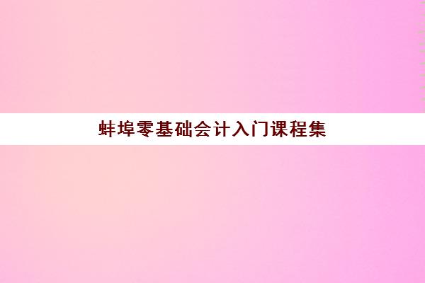 蚌埠零基础会计入门课程集训营排名前十名怎么选？2025年最新榜单与择校全指南
