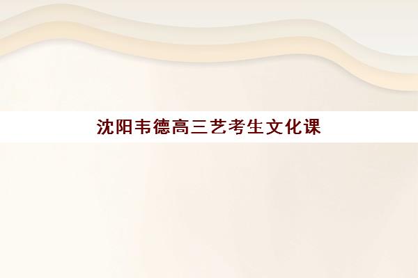 沈阳韦德高三艺考生文化课集训班怎么收费？2025年收费标准全面解析与班型选择性价比深度评估指南