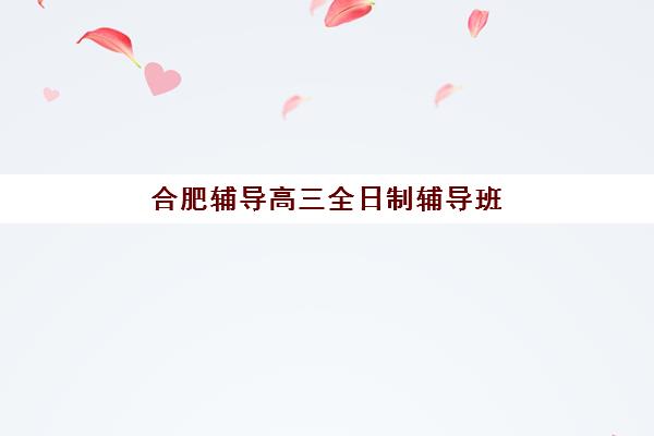 合肥辅导高三全日制辅导班有哪些学校可以报？2025年最新TOP10机构排名与科学择校指南