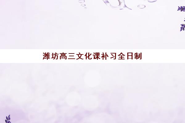 潍坊高三文化课补习全日制时间2025具体时间如何查询？权威日程表、择校指南与时间管理全攻略