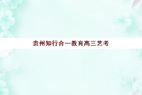 贵州知行合一教育高三艺考文化课补习学校费用多少钱？2025年收费标准全面解析与班型选择性价比深度评估指南
