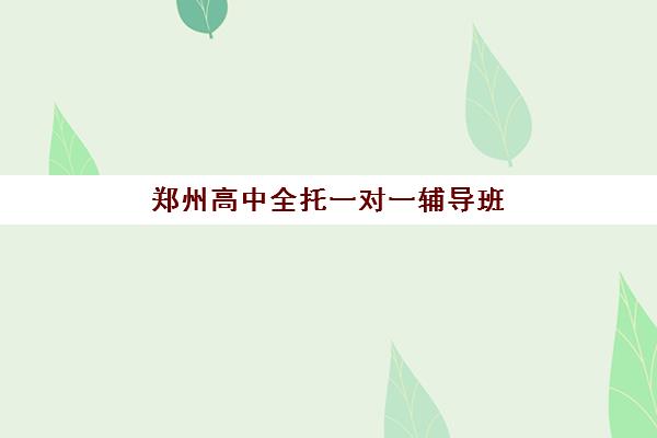 郑州高中全托一对一辅导班有哪些学校可选？2025年权威TOP10榜单深度解析与高性价比择校指南
