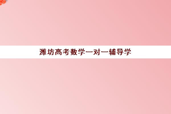 潍坊高考数学一对一辅导学校如何选择？2025年最新排名榜单、师资课程与费用全解析