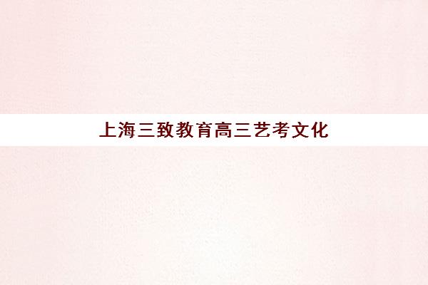 上海三致教育高三艺考文化课补习学校费用标准价格表？2025年收费详情与高性价比报读指南