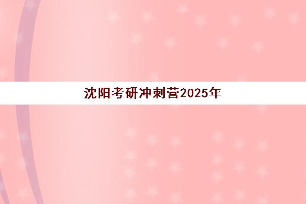 沈阳考研冲刺营2025年考试时间公布如何查询？最新权威日程表、备考策略与冲刺营选择全指南