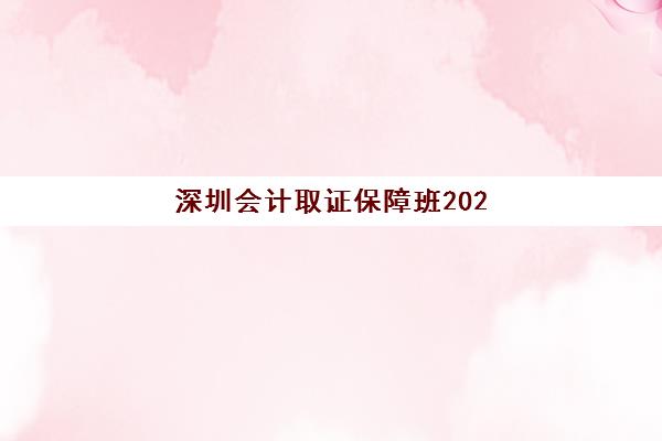 深圳会计取证保障班2025报名时间如何安排？最新课程解读、报名流程与备考全攻略