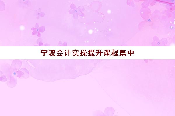 宁波会计实操提升课程集中训练营如何选？2025年主流机构课程安排与性价比分析