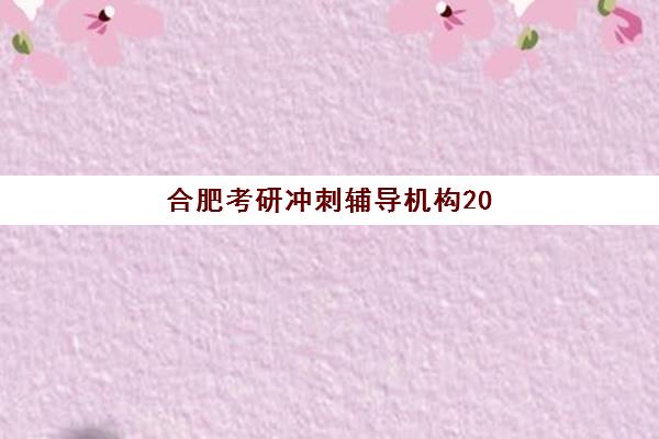 合肥考研冲刺辅导机构2025辅导班哪个好？最新排名榜单与个性化择校全攻略