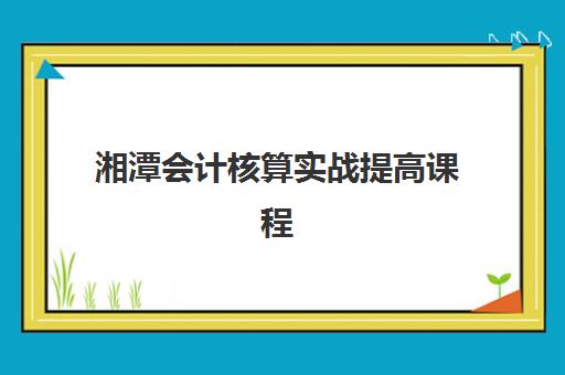 湘潭会计核算实战提高课程多少钱？2025年集训营价格对比与选课指南