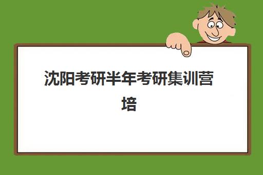 沈阳考研半年考研集训营培训机构哪家好一点？2025年最新排名解析、择校技巧与备考全流程指南
